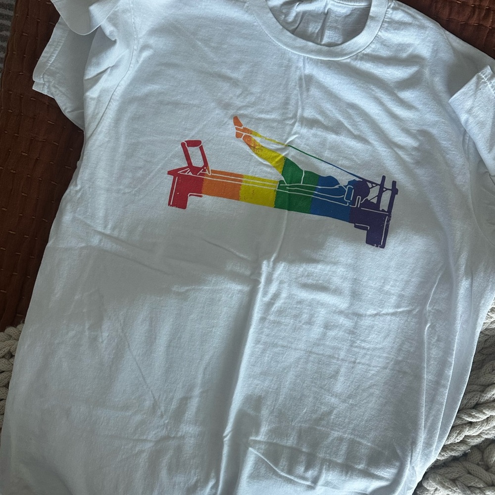 White T-Shirt with Rainbow Reformer 🌈